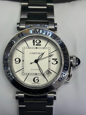 Cartier Pasha Seatimer 40mm Silver dial Stainless steel Model 2790