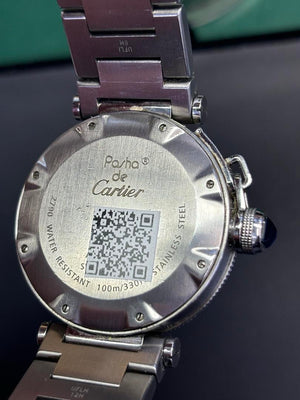Cartier Pasha Seatimer 40mm Silver dial Stainless steel Model 2790