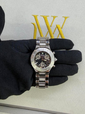 Cartier Must 21 Chronoscaph W10172T2 Quartz Black Dial Mens Watch 90289752