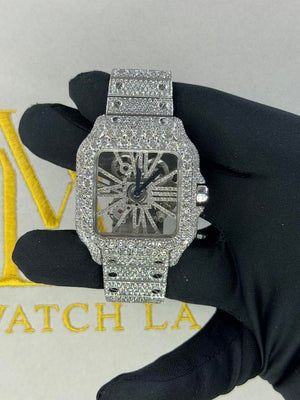 Cartier Santos Skeleton Custom Diamond set
