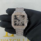 Cartier Santos Skeleton Stainless Steel – Custom Diamond Set