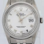 Rolex Datejust 36mm White Dial Stainless Steel Ref 16220