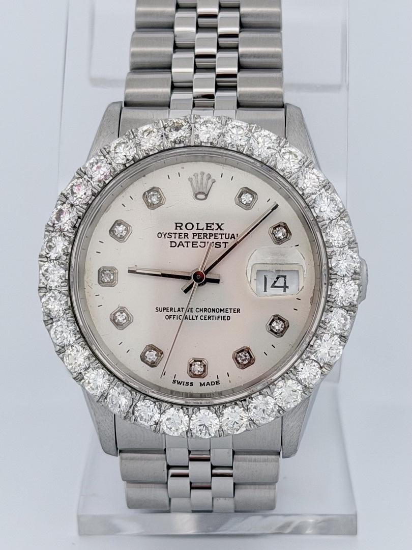109882696-0 Rolex Datejust 36mm White Diamonds Dial Jubilee Bracelet Ref 16220 - Image 1