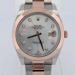 Rolex Datejust 41 126301 White Mother-of-Pearl Diamond Dial 41mm 2018 Automatic Steel & 18K Everose Gold Papers $17,900