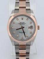 Rolex Datejust 41 126301 White Mother-of-Pearl Diamond Dial 41mm 2018 Automatic Steel & 18K Everose Gold Papers $17,900