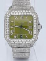 Cartier Santos Large "4073 Iced-Out"