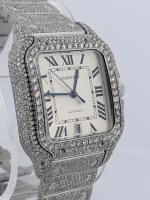 Cartier Santos Large Ice Out Diamonds SS - Image 2