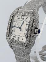 Cartier Santos Large Ice Out Diamonds SS - Image 3