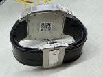 Cartier Santos 100 Large Stainless Steel with Black Leather Strap - Image 5