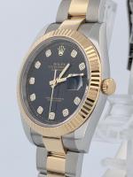 Rolex Datejust Black Diamond Dial 41mm Two-Tone Stainless Steel & Yellow Gold Fluted Bezel Oyster Band 2020-26 126333 Naked - Image 3