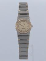 Omega Constellation Mini 22.5mm Diamond Bezel Quartz Two-Tone Stainless Steel & 18K Yellow Gold Naked
