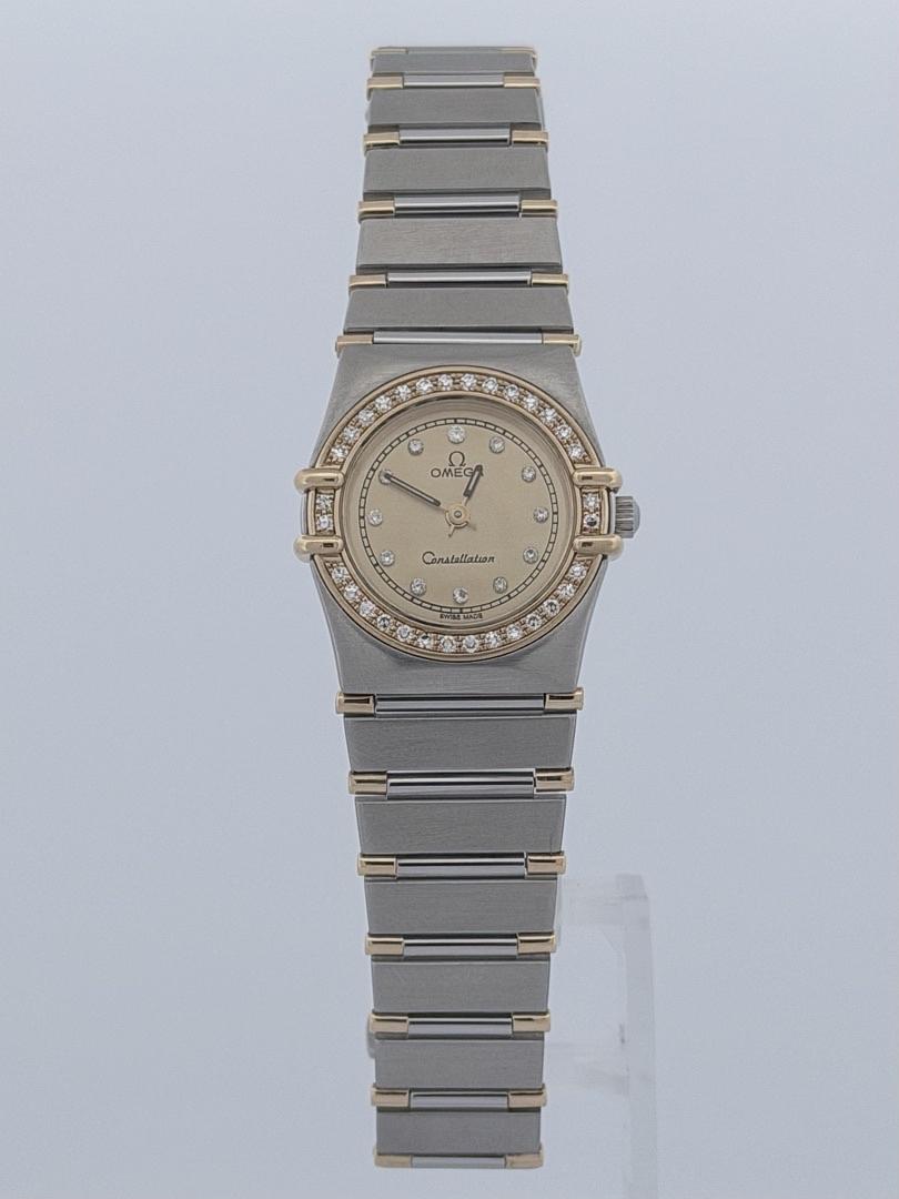 Omega Constellation Mini 22.5mm Diamond Bezel Quartz Two-Tone Stainless Steel & 18K Yellow Gold Naked