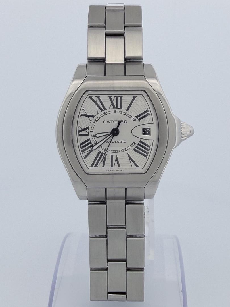 113505762-0 Cartier Roadster 3312 Silver Roman Dial 40mm Automatic Stainless Steel Date Bracelet Naked - Image 1