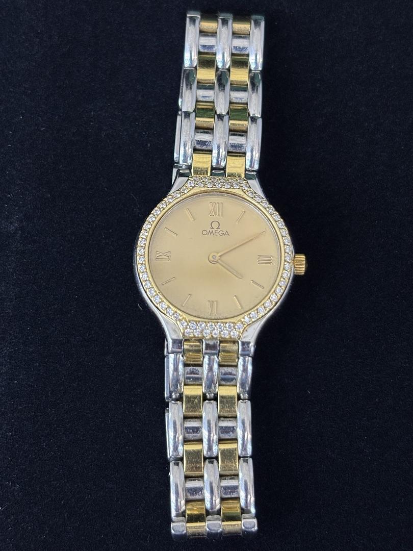 95518457-2-1 Omega De Ville Diamond Bezel Two-tone Yellow Gold Ladies - Image 1