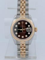 Rolex Datejust 26mm Two-Tone Steel & 18K Yellow Gold Black Diamond Dial