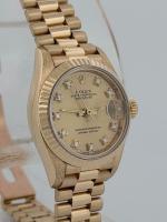 Rolex Lady-Datejust President 69178 26mm Factory Champagne Diamond Dial 18k Yellow Gold President Bracelet Fluted Bezel - Image 2