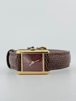 Cartier Tank Vermeil Les Must 3 061158 17mm Burgundy dial Gold Plated on Silver (925) Box & Papers - Image 4