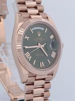 Rolex Day-Date 40 228235 60th Anniversary Olive Green Dial President 40mm 2024 Fluted Bezel Automatic Everose Gold 23 Links Full Set - Image 2