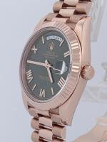 Rolex Day-Date 40 228235 60th Anniversary Olive Green Dial President 40mm 2024 Fluted Bezel Automatic Everose Gold 23 Links Full Set - Image 3