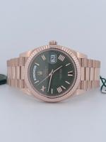 Rolex Day-Date 40 228235 60th Anniversary Olive Green Dial President 40mm 2024 Fluted Bezel Automatic Everose Gold 23 Links Full Set - Image 4