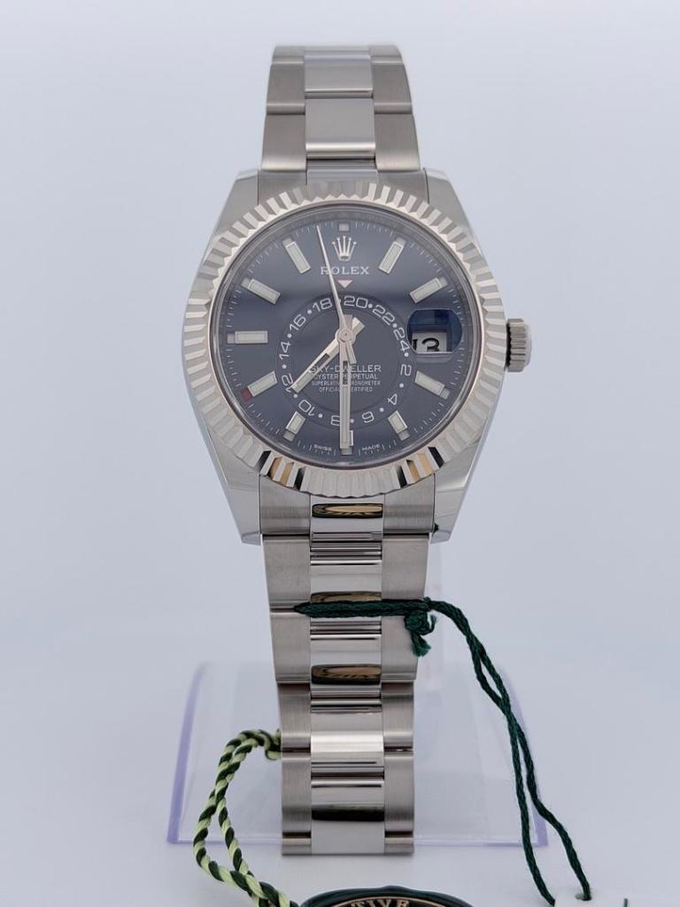 NEW ⭐️ Rolex Sky-Dweller 326934 42mm Blue Dial Oystersteel 2022 Fluted Bezel Oyster Bracelet Box & Papers