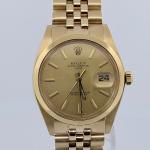 Rolex Date 1503 Champagne Dial 34mm Automatic 18K Yellow Gold Circa 1980 Jubilee Band Naked
