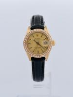 Rolex Datejust 69178 26mm Champagne Dial factory Diamond-Set Bezel Quick-Set 18K Yellow Gold President Bracelet 1995 Naked