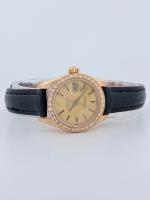 Rolex Datejust 69178 26mm Champagne Dial factory Diamond-Set Bezel Quick-Set 18K Yellow Gold President Bracelet 1995 Naked - Image 4