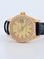 Rolex Datejust 69178 26mm Champagne Dial factory Diamond-Set Bezel Quick-Set 18K Yellow Gold President Bracelet 1995 Naked - Image 5